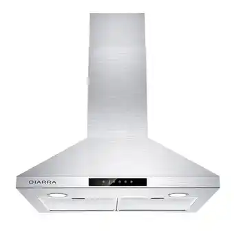 Best Buy 30 inch ciarra 450 cfm soft touch control range hood with 3 speed ducted and ductless ventilation mode - stainless steel offer