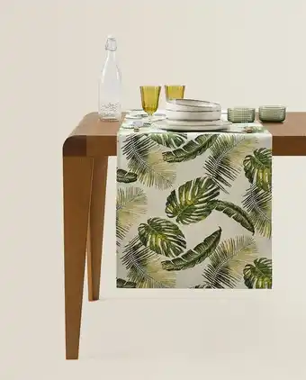 ZARA HOME Palm tree jacquard table runner offer