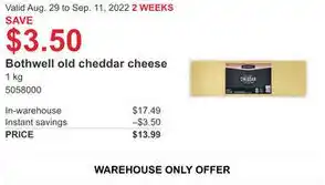 Costco Bothwell Old Cheddar Cheese 1Kg offer