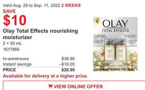 Costco Olay Total Effects Nourishing Moisturizer offer