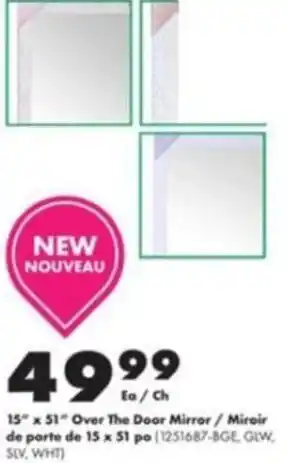 Kent 15" x 51" Over The Door Mirror offer