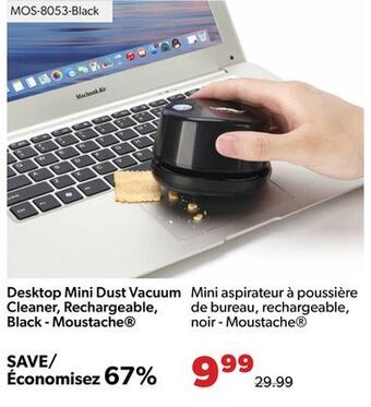 Shopper+ Desktop mini dust vacuum cleaner, rechargeable, black - moustache offer