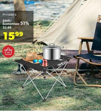 Shopper+ Lightweight folding camp table with mesh pocket & cup holder - phat offer