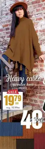 Fabricville Heavy cable sweater knit offer