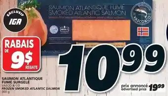 IGA Saumon Atlantique Fumé Surgelé offer