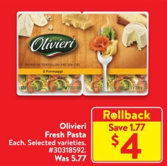 Walmart Olivieri fresh pasta offer