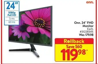 Walmart Onn. 24" fhd monitor offer