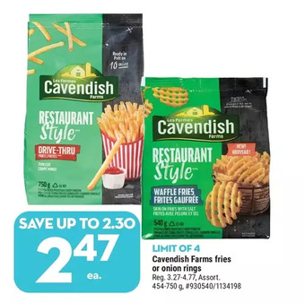 Giant Tiger Cavendish farms fries offer