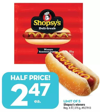 Giant Tiger Shopsy's wieners offer