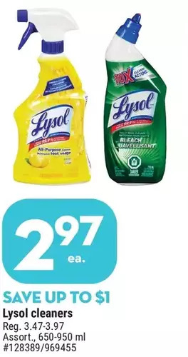 Giant Tiger Lysol cleaners offer