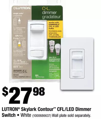 Home Depot Lutron skylark contour cfl/led dimmer switch offer