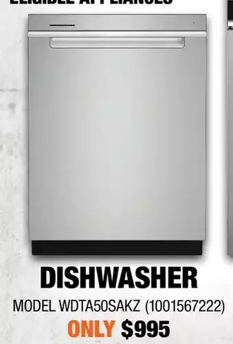 Home Depot Whirlpool dishwasher offer