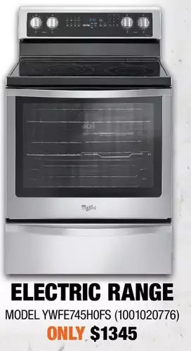 Home Depot Whirlpool electric range offer