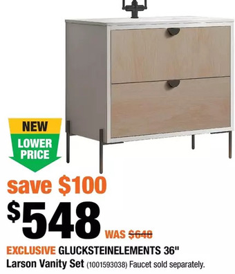 Home Depot Glucksteinelements 36" larson vanity set offer