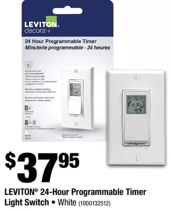 Home Depot Leviton 24-hour programmable timer light switch offer