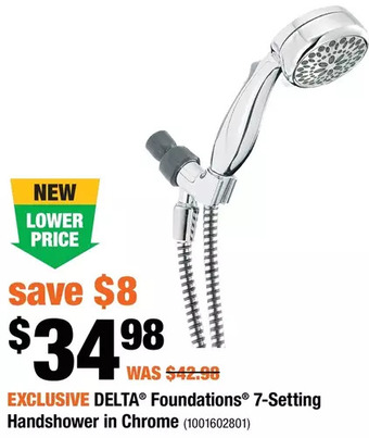 Home Depot Delta foundations 7-setting handshower in chrome offer