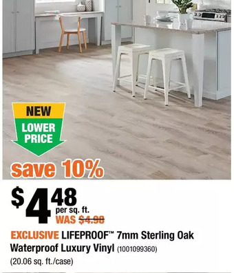 Home Depot Lifeproof 7mm sterling oak waterproof luxury vinyl offer