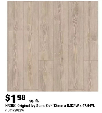 Home Depot Krono original ivy stone oak 12mm x 8.03"w x 47.64"l offer