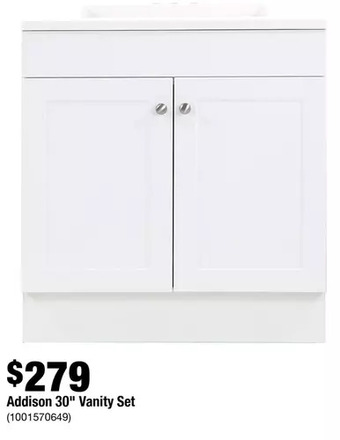 Home Depot Addison 30" vanity set offer