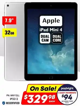 Factory Direct Apple 7.9" ipad mini 4 32gb offer