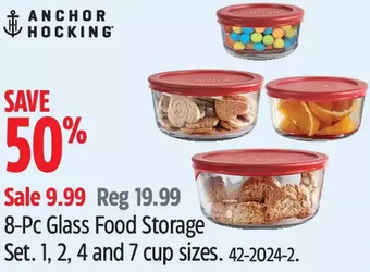 Canadian Tire Anchor hocking 8-pc glass food storage set offer
