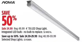 Canadian Tire Noma 4' t8 led shop light | shop lights offer