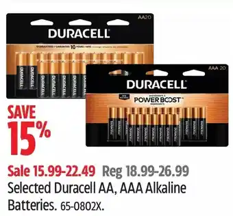 Canadian Tire Duracell aa, aaa alkaline batteries offer
