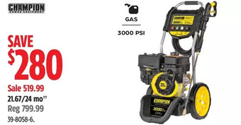 Canadian Tire Champion gas 3000 psi offer
