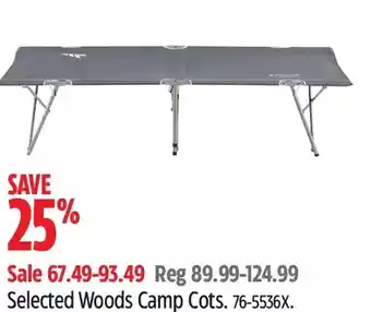 Canadian Tire Woods camp cots offer