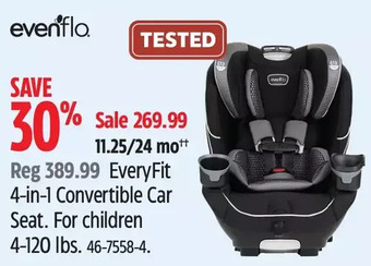 Canadian Tire Evenflo everyfit 4-in-1 convertible car seat offer