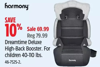 Canadian Tire Harmony dreamtime deluxe high-back booster offer