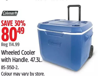Canadian Tire Coleman wheeled cooler with handle offer