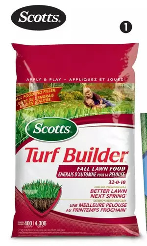 Canadian Tire Scotts turf builder fall lawn food offer