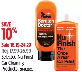 Canadian Tire Nu finish car cleaning products offer