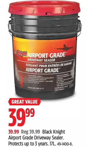 Canadian Tire Black knight airport grade driveway sealer offer