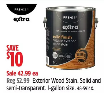 Canadian Tire Premier exterior wood stain offer