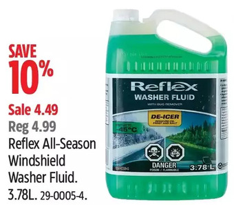 Canadian Tire Reflex all-season windshield washer fluid offer