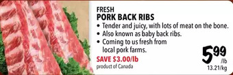 Farm Boy Fresh pork back ribs offer