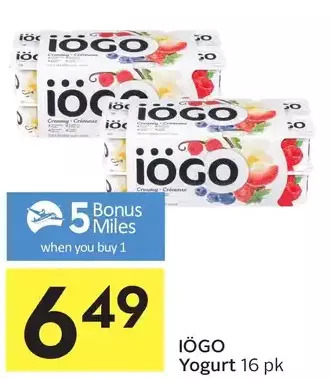 Foodland Iögo yogurt offer