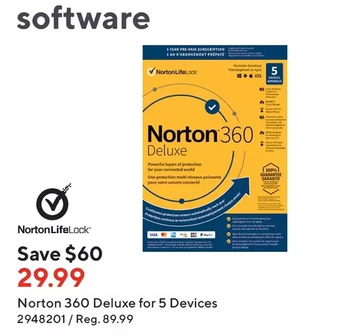 Staples Norton 360 deluxe for 5 devices offer
