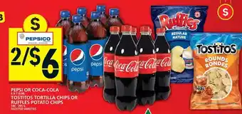 Food Basics Pepsi or coca-cola | tostitos tortilla chips or ruffles potato chips offer