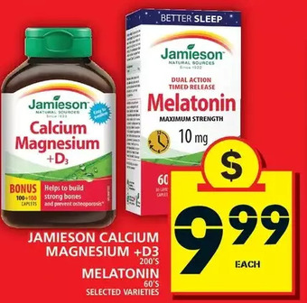 Food Basics Jamieson calcium magnesium +d3 | melatonin offer