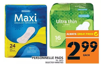 Food Basics Personnelle pads offer