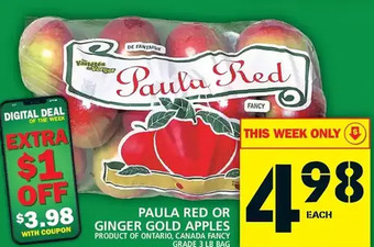 Food Basics Paula red or ginger gold apples offer