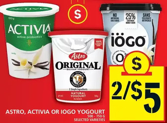 Food Basics Astro, activia or iogo yogourt offer