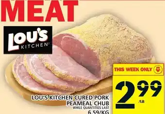 Food Basics Lou's kitchen cured pork peameal chub offer
