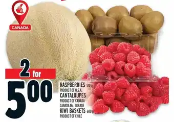 Metro Raspberries | cantaloupes | kiwi baskets offer
