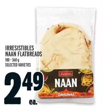 Metro Irresistibles naan flatbreads offer