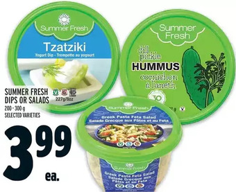 Metro Summer fresh dips or salads offer