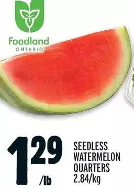 Metro Seedless watermelon quarters offer